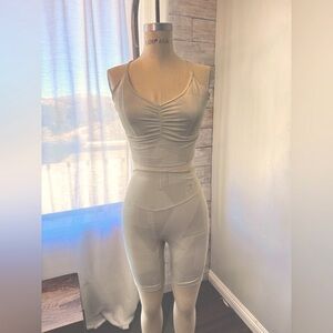Gymshark light mint green  Ruched Crop Camisole and Shorts set​